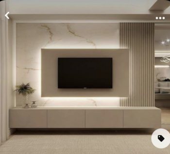 Meuble TV habillage effet marbre