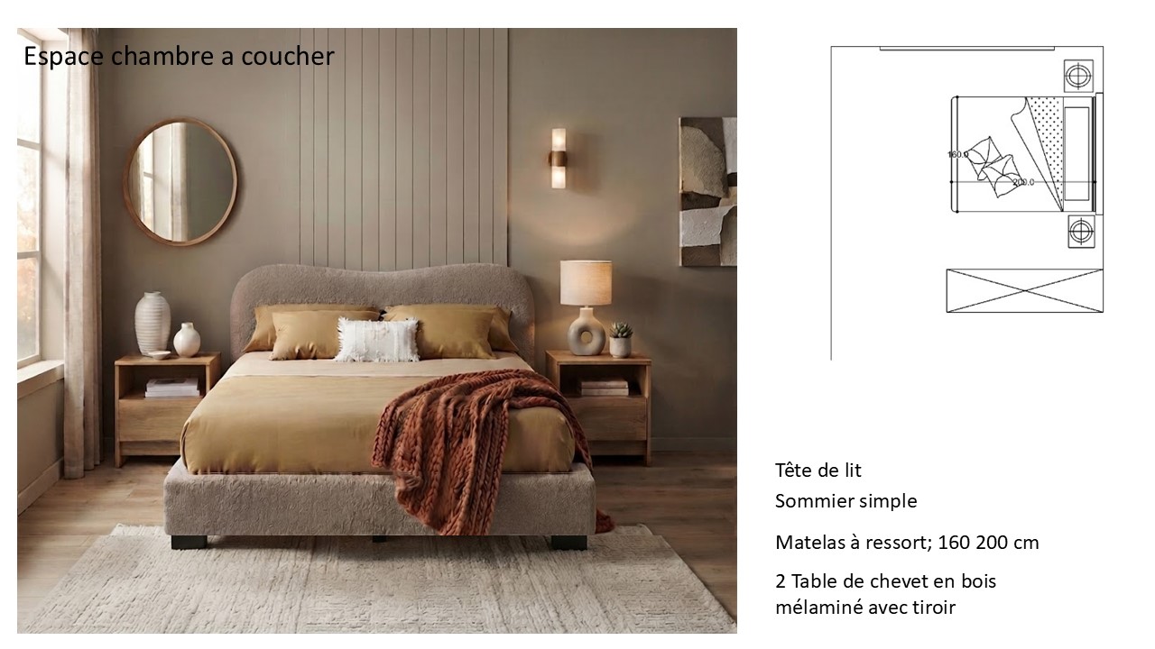 Appartement Type A une chambre salon salle a manger – Image 2