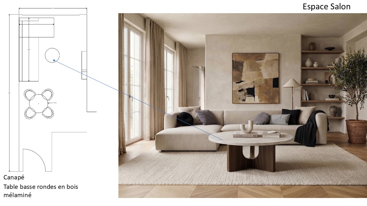 Appartement Type A une chambre salon salle a manger